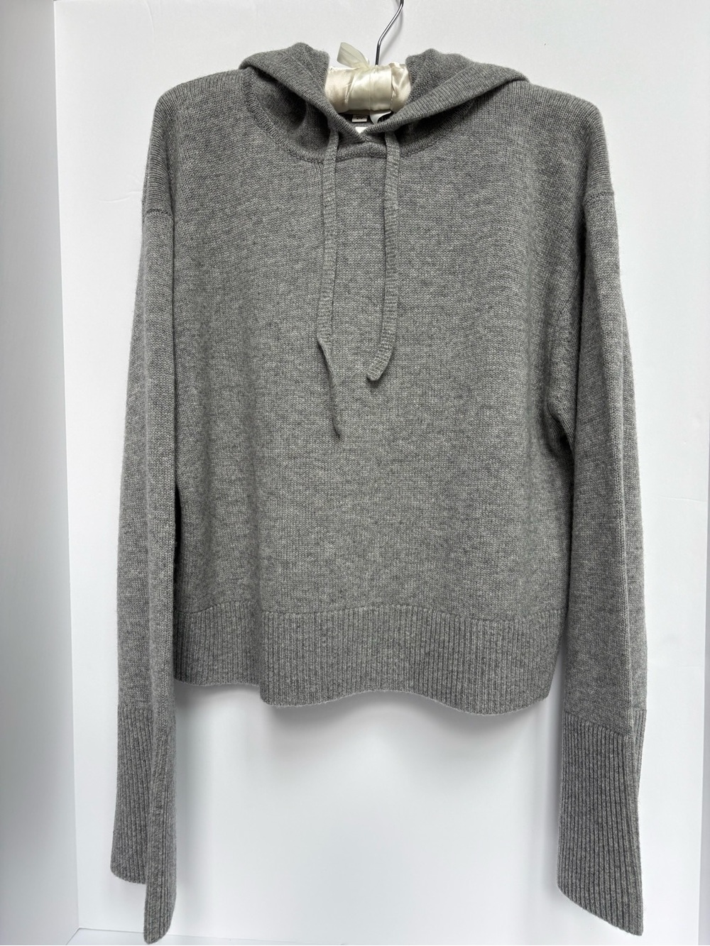 Club Monaco Grey Heather Relaxed Wool Cashmere Hoodie - Size Small